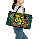 Colorful Cinco de Mayo Print Leather Duffle Bag