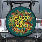 Colorful Cinco de Mayo Print Leather Spare Tire Cover
