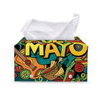 Colorful Cinco de Mayo Print Leather Tissue Box Cover