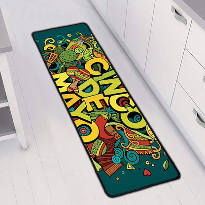 Colorful Cinco de Mayo Print Long Kitchen Mat
