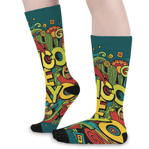 Colorful Cinco de Mayo Print Long Socks