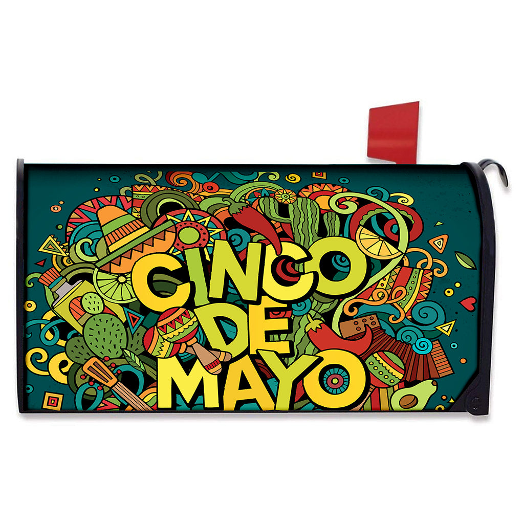 Colorful Cinco de Mayo Print Mailbox Cover