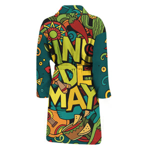 Colorful Cinco de Mayo Print Men's Bathrobe