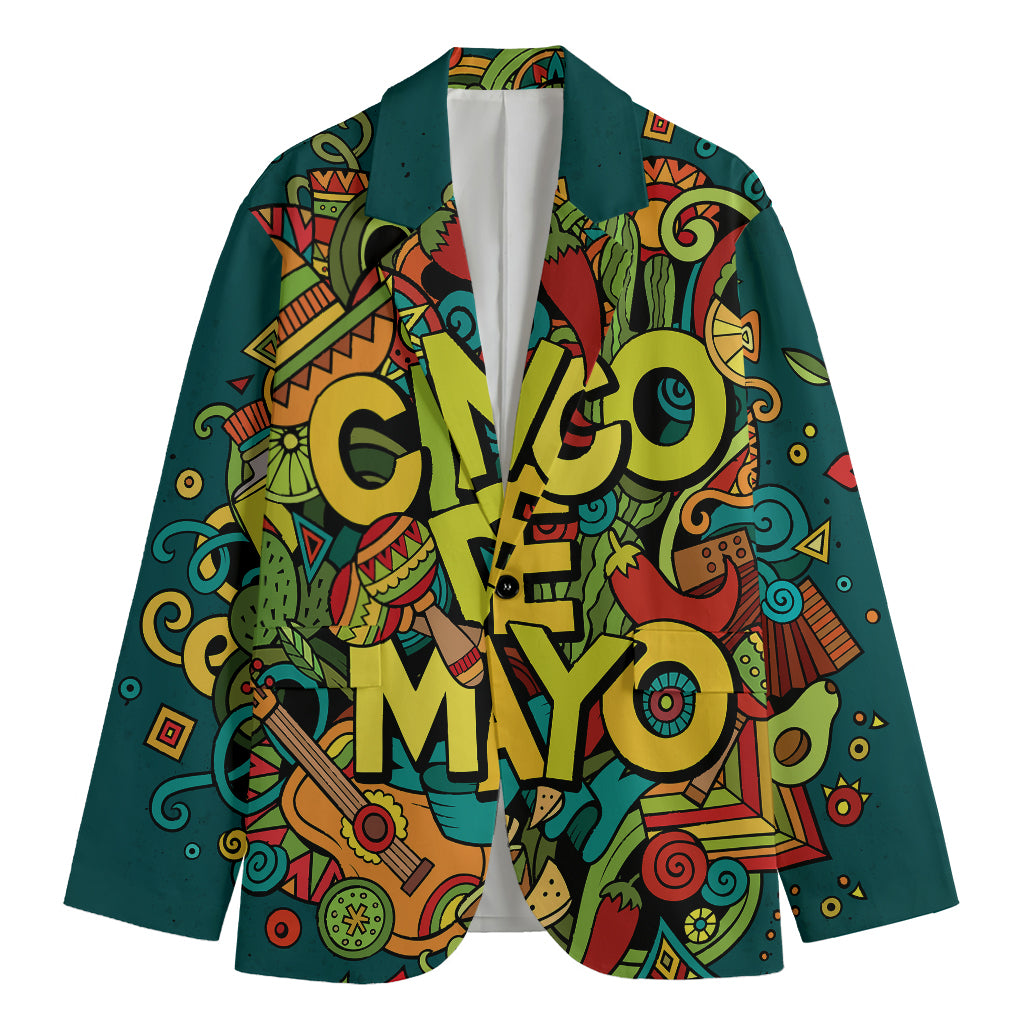 Colorful Cinco de Mayo Print Men's Blazer