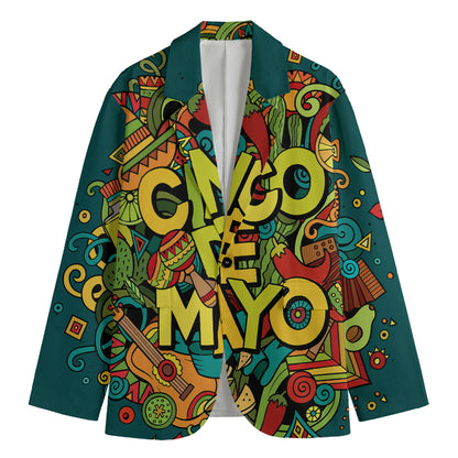 Colorful Cinco de Mayo Print Men's Blazer