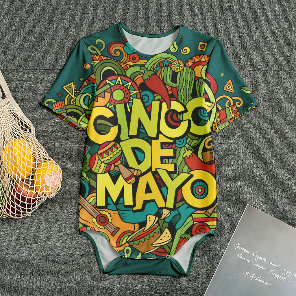 Colorful Cinco de Mayo Print Men's Bodysuit