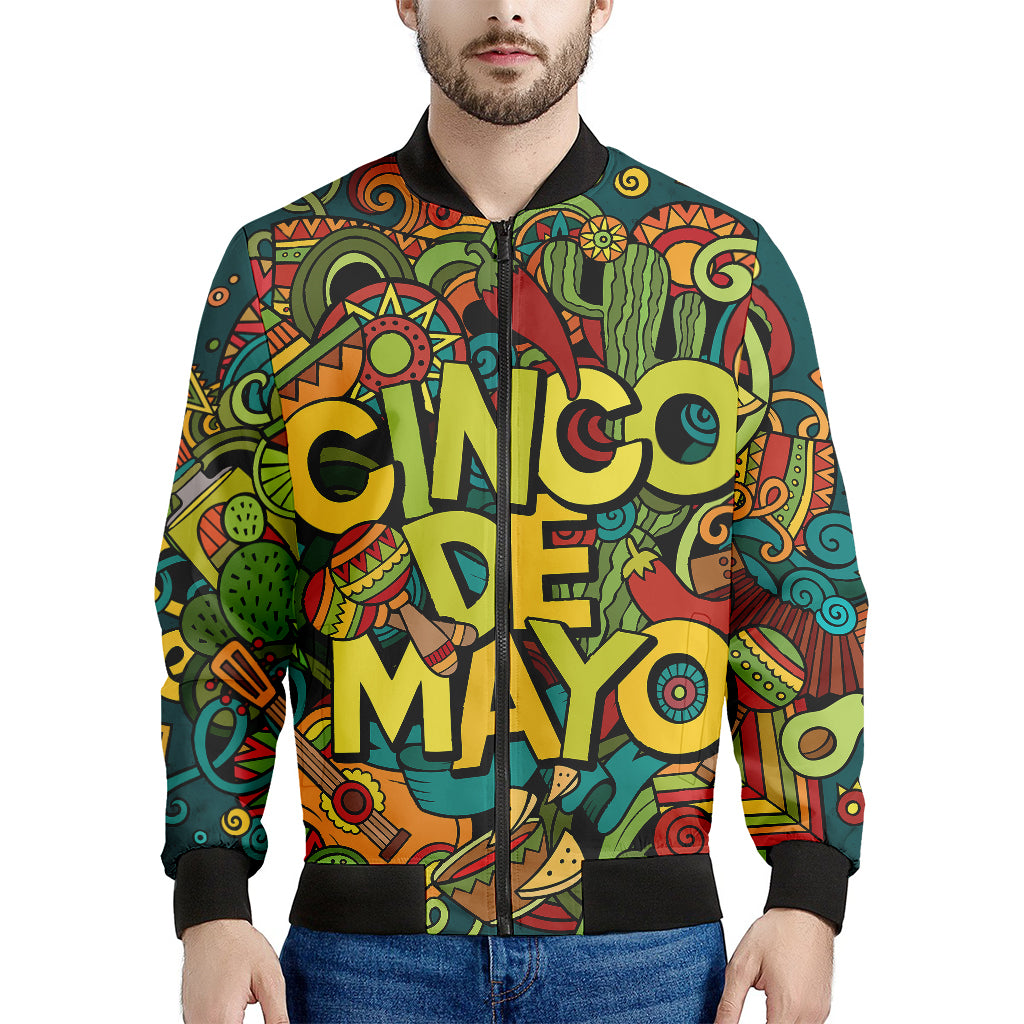 Colorful Cinco de Mayo Print Men's Bomber Jacket