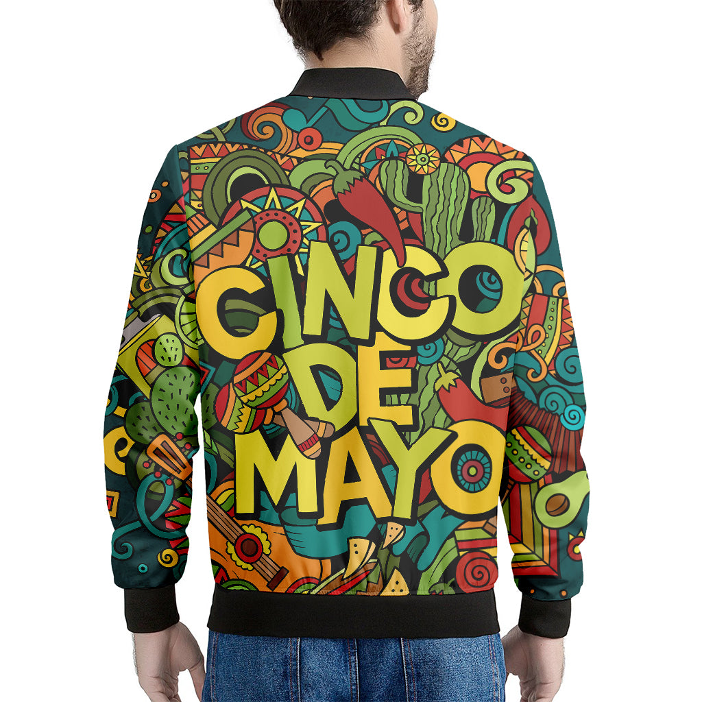 Colorful Cinco de Mayo Print Men's Bomber Jacket