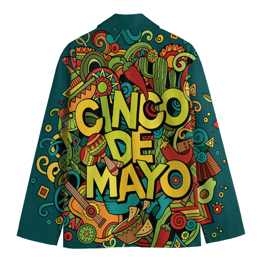 Colorful Cinco de Mayo Print Men's Cotton Blazer