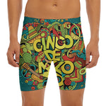 Colorful Cinco de Mayo Print Men's Long Boxer Briefs