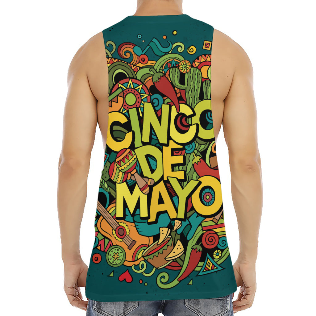 Colorful Cinco de Mayo Print Men's Muscle Tank Top