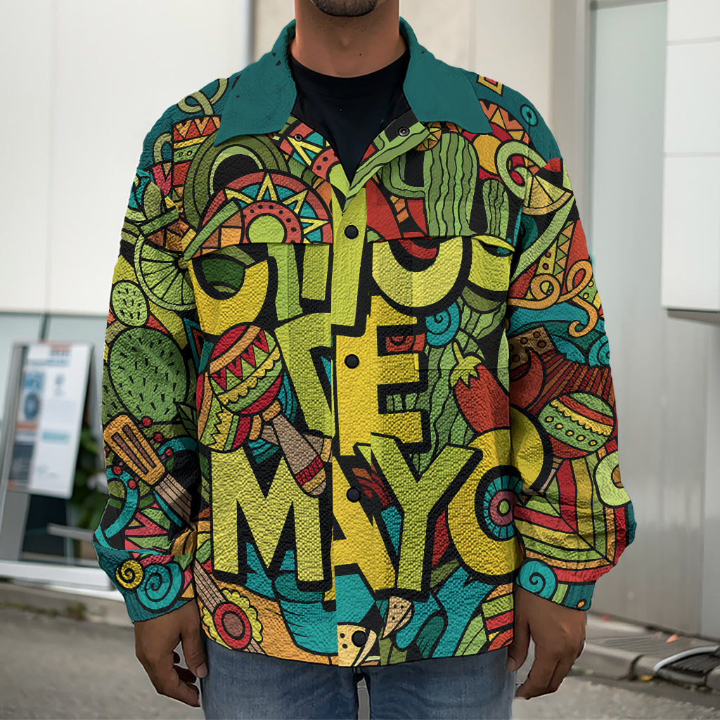 Colorful Cinco de Mayo Print Men's Shirt Jacket