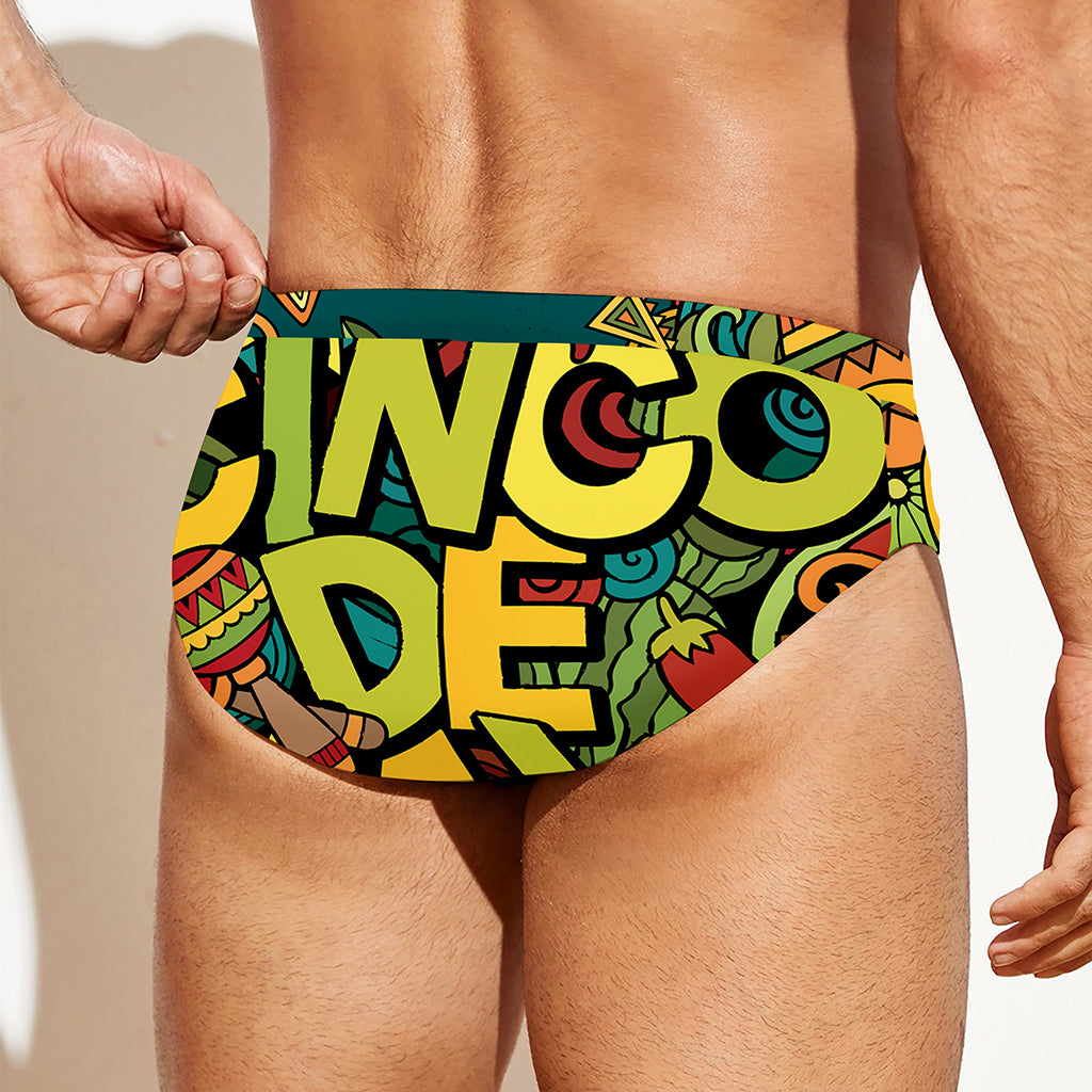 Colorful Cinco de Mayo Print Men's Swim Briefs