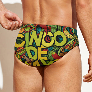 Colorful Cinco de Mayo Print Men's Swim Briefs