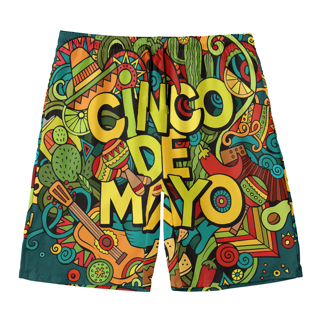 Colorful Cinco de Mayo Print Men's Swim Trunks