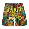 Colorful Cinco de Mayo Print Men's Swim Trunks