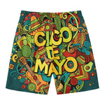 Colorful Cinco de Mayo Print Men's Swim Trunks