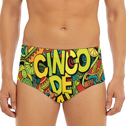 Colorful Cinco de Mayo Print Men's Triangle Swim Briefs