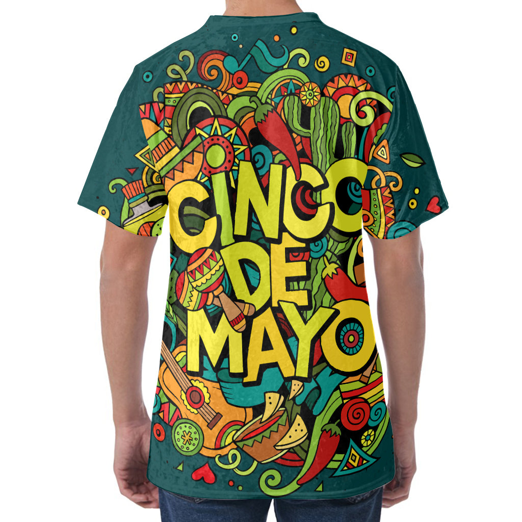 Colorful Cinco de Mayo Print Men's Velvet T-Shirt