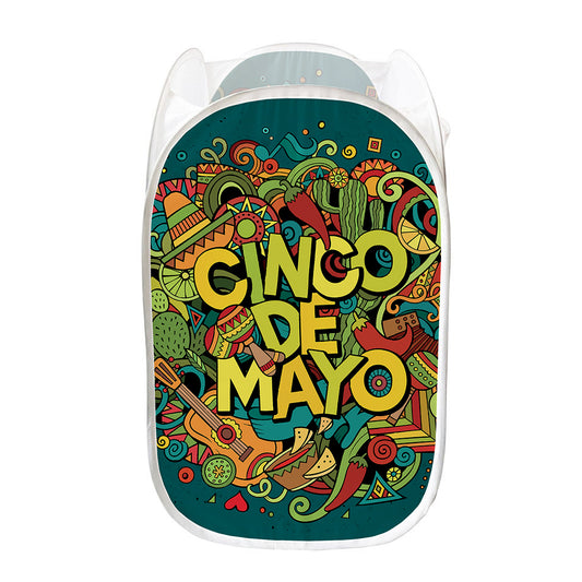 Colorful Cinco de Mayo Print Mesh Laundry Hamper