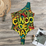 Colorful Cinco de Mayo Print One Shoulder Bodysuit