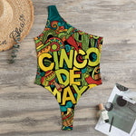 Colorful Cinco de Mayo Print One Shoulder Bodysuit