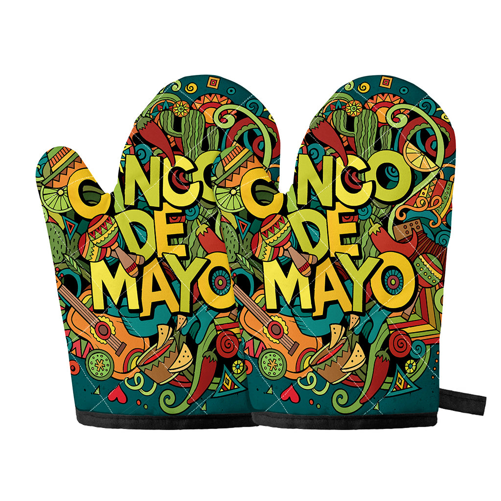 Colorful Cinco de Mayo Print Oven Mitts