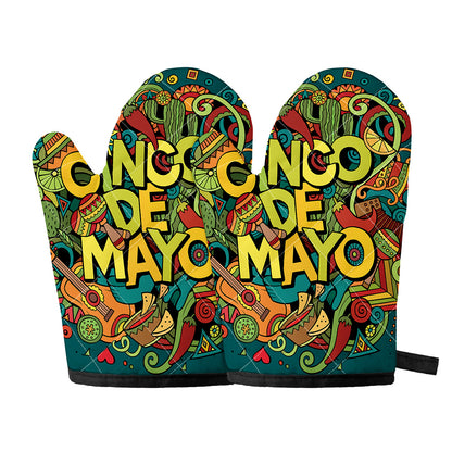 Colorful Cinco de Mayo Print Oven Mitts