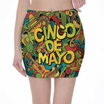 Colorful Cinco de Mayo Print Pencil Mini Skirt