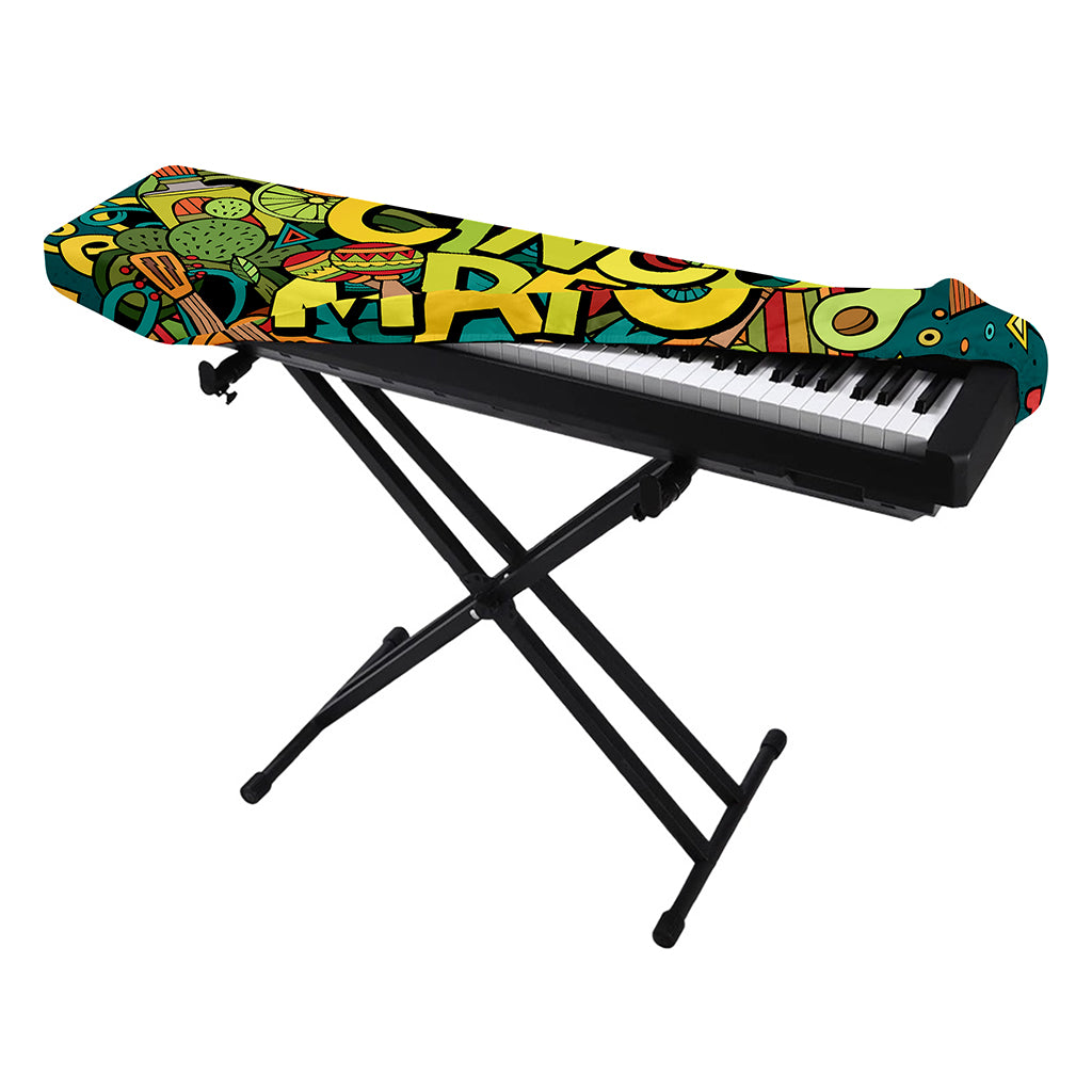 Colorful Cinco de Mayo Print Piano Keyboard Cover