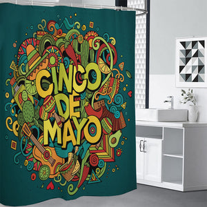 Colorful Cinco de Mayo Print Premium Shower Curtain