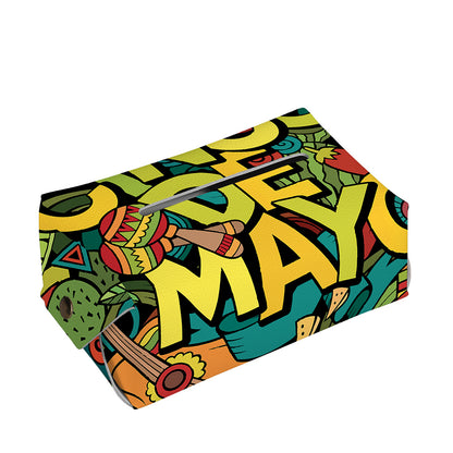 Colorful Cinco de Mayo Print Rectangle Tissue Box Cover