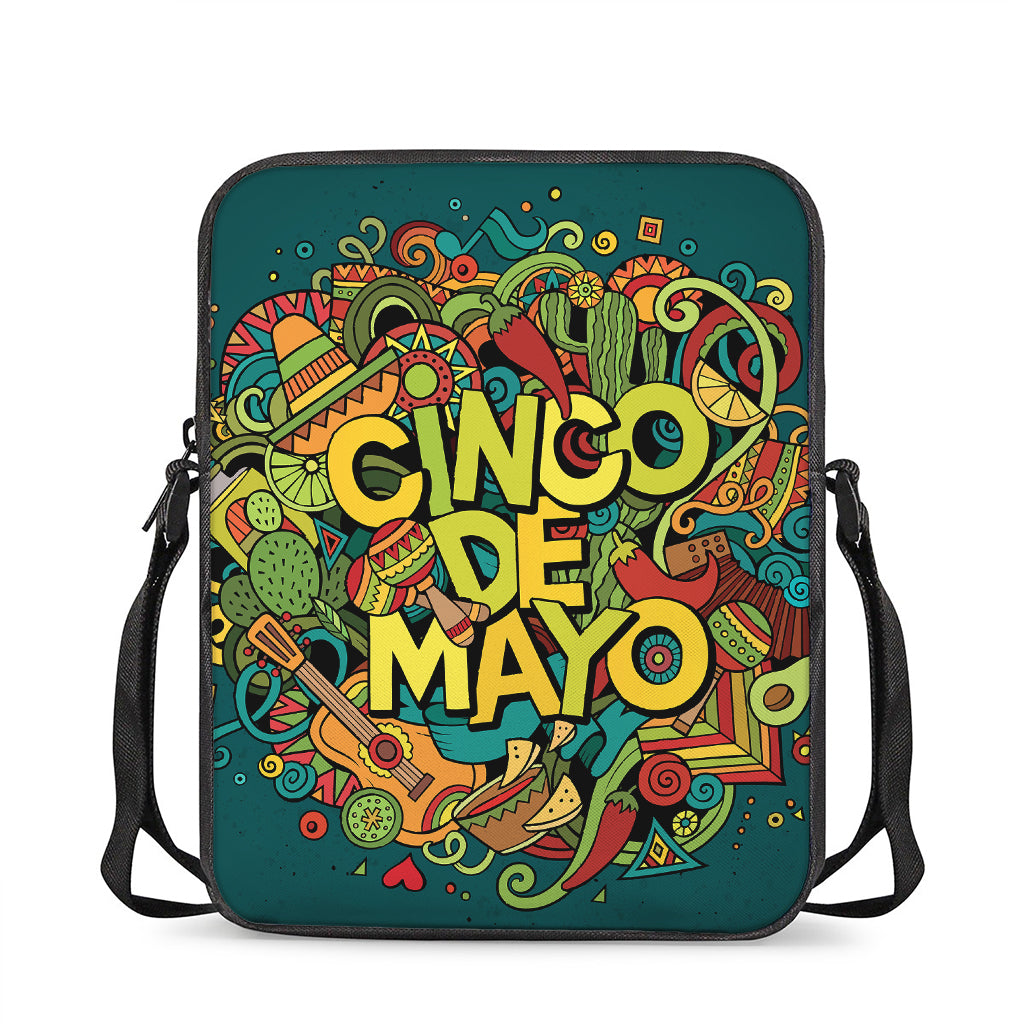 Colorful Cinco de Mayo Print Rectangular Crossbody Bag