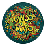 Colorful Cinco de Mayo Print Round Blanket