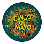 Colorful Cinco de Mayo Print Round Floor Mat
