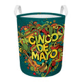 Colorful Cinco de Mayo Print Round Laundry Basket