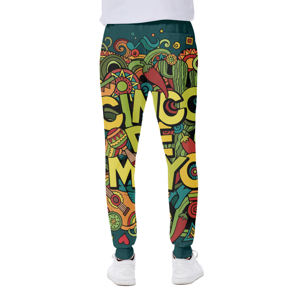 Colorful Cinco de Mayo Print Scuba Joggers