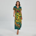 Colorful Cinco de Mayo Print Short Sleeve Maxi Dress