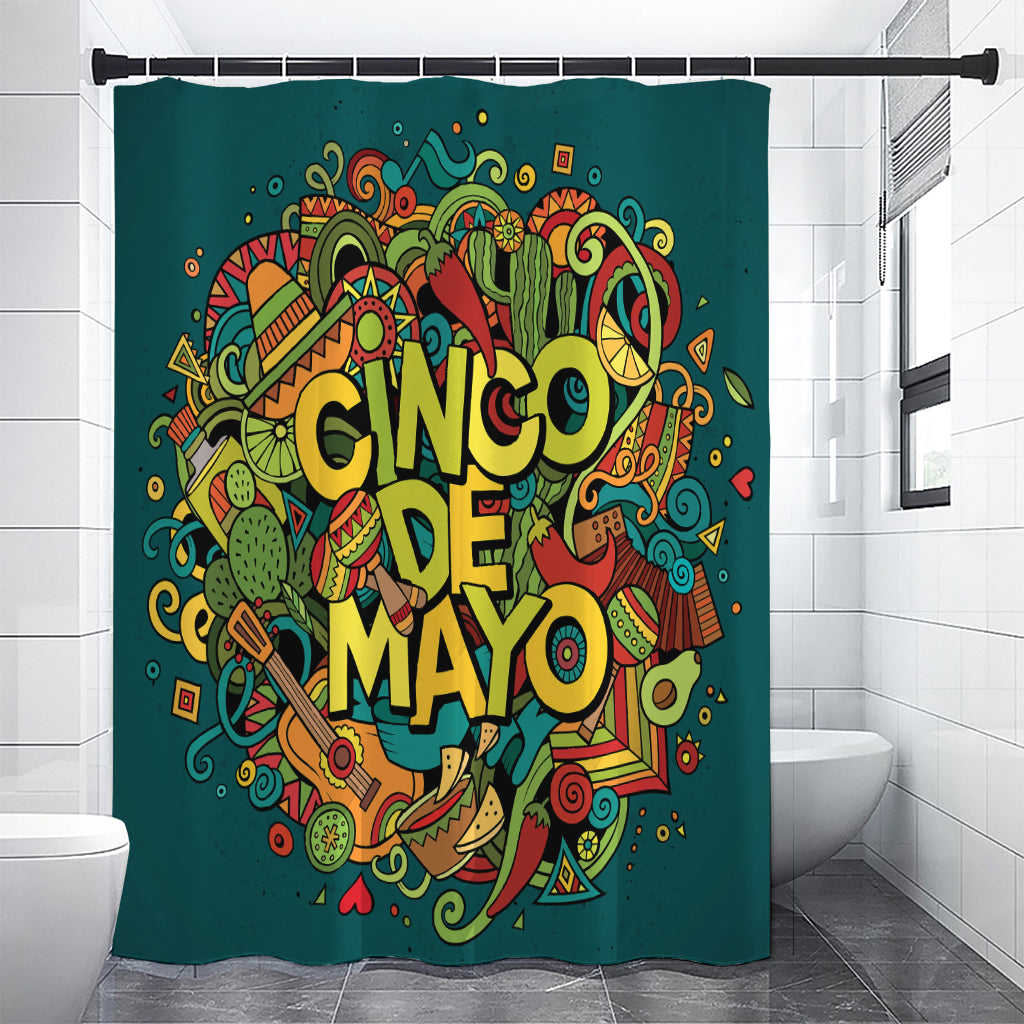 Colorful Cinco de Mayo Print Shower Curtain