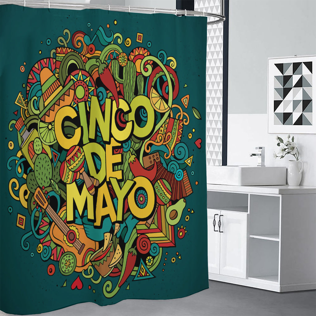 Colorful Cinco de Mayo Print Shower Curtain