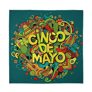 Colorful Cinco de Mayo Print Silk Bandana