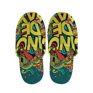 Colorful Cinco de Mayo Print Slippers