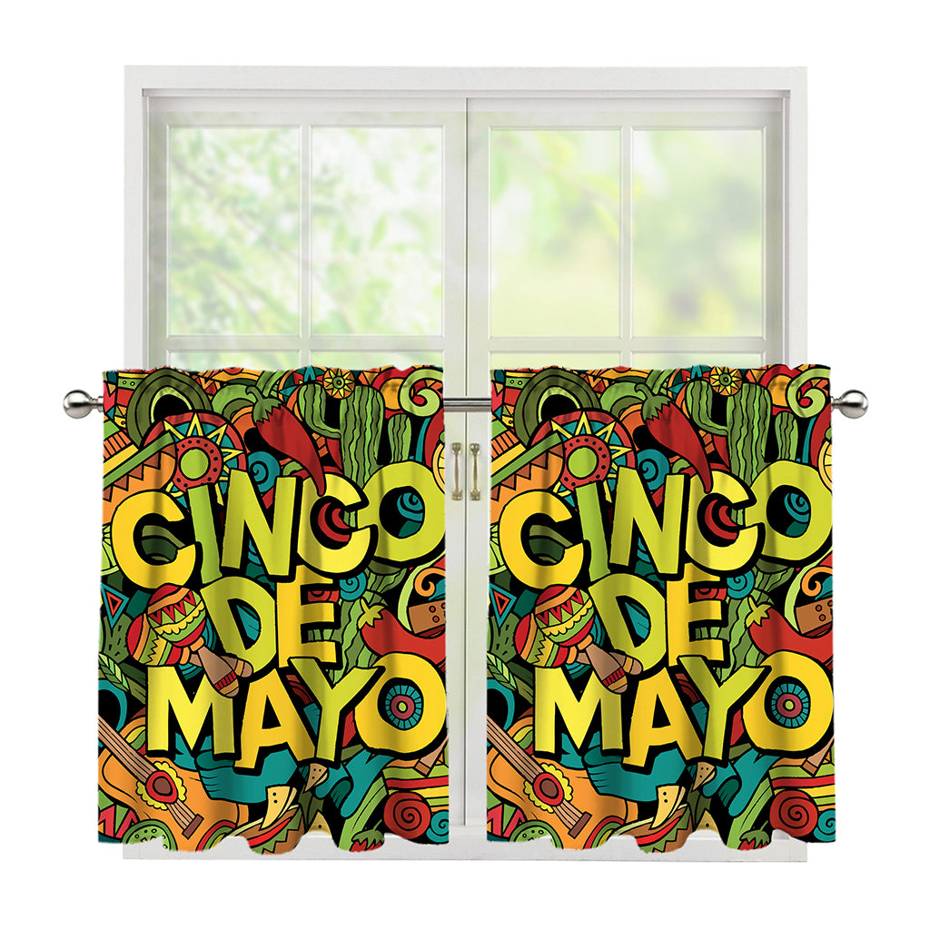 Colorful Cinco de Mayo Print Tier Curtains