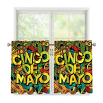 Colorful Cinco de Mayo Print Tier Curtains