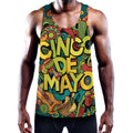 Colorful Cinco de Mayo Print Men's Workout Tank Top