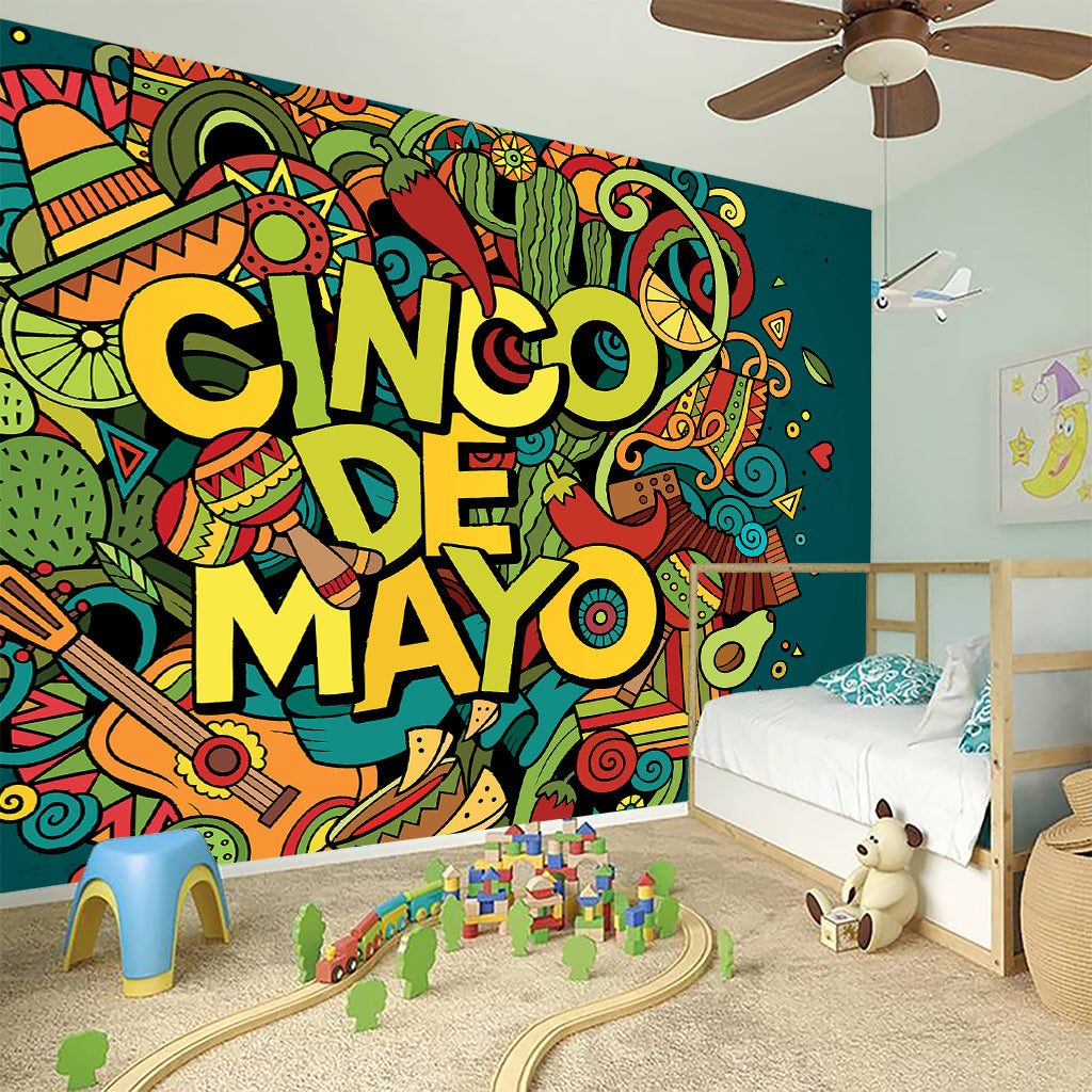 Colorful Cinco de Mayo Print Wall Sticker