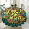 Colorful Cinco de Mayo Print Waterproof Round Tablecloth