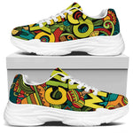 Colorful Cinco de Mayo Print White Chunky Shoes