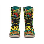 Colorful Cinco de Mayo Print Winter Boots