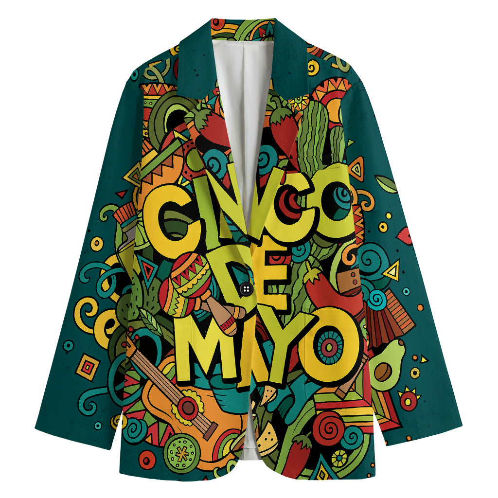 Colorful Cinco de Mayo Print Women's Blazer